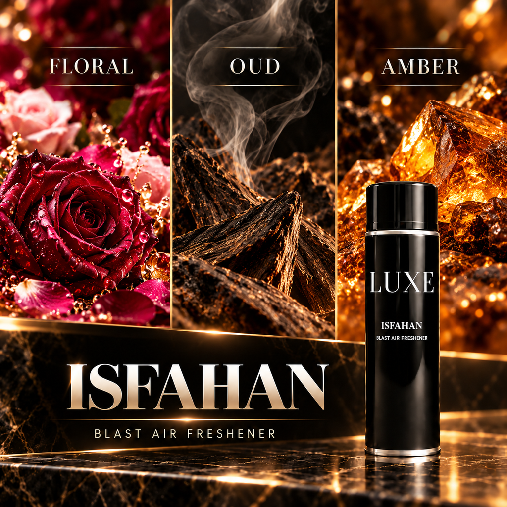 Isfahan Blast Air Freshener scent notes – Floral, Oud and Amber